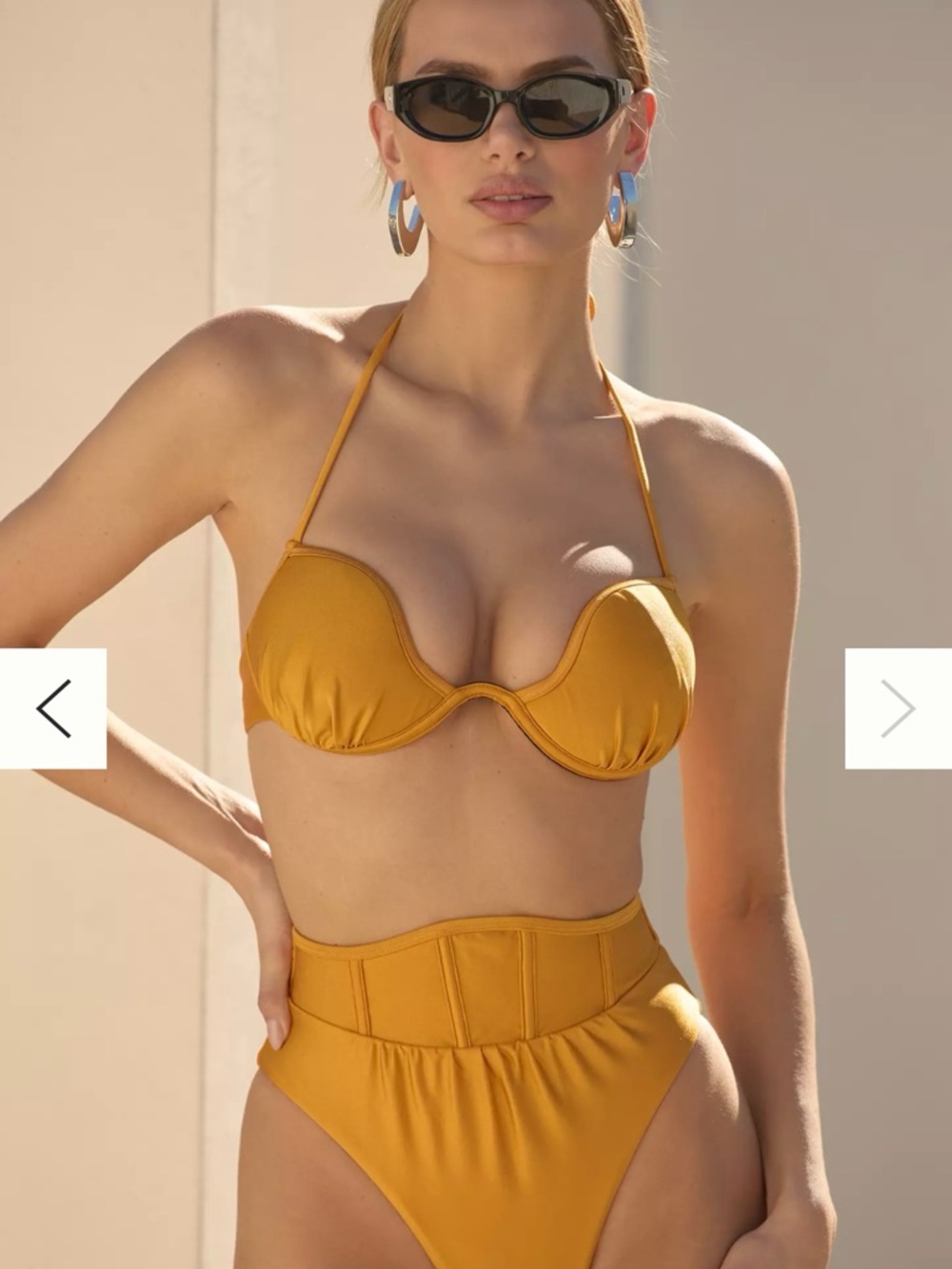 Andrea Iyamah Yellow Underwire Bikini Top & High-Waist Bottoms Women Swim